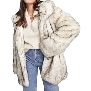 ASOS DESIGN oversized hooded faux fur jacket